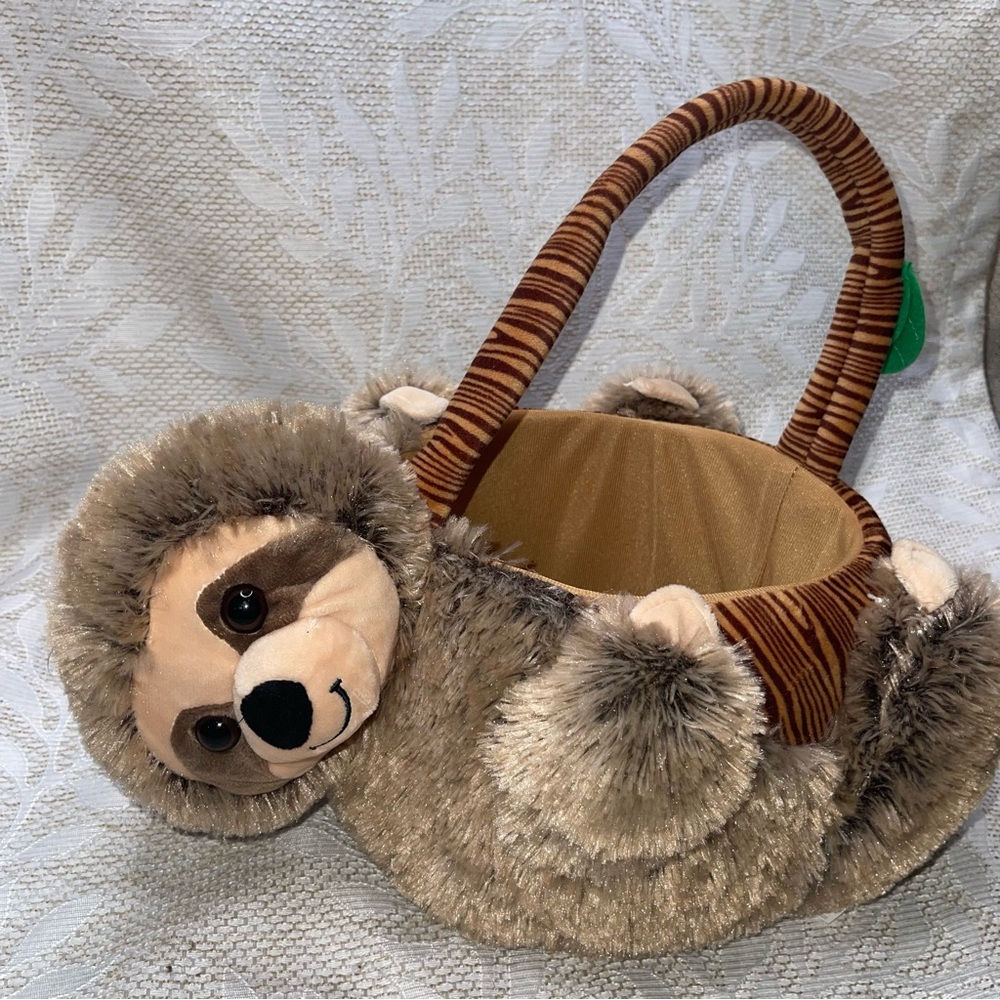 Adorable Sloth Plush Basket for Kids